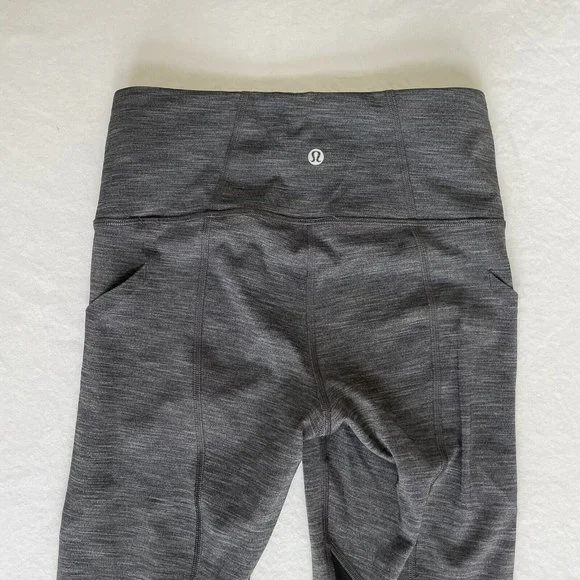 Lululemon Pace Rival High-rise Crop 22” Size 4 Gray Black - Picture 3 of 7
